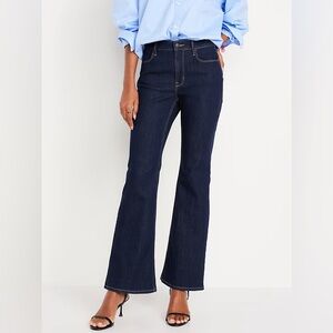Old Navy High Waisted Wow Flare Jeans - Size 12, Dark Wash